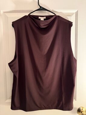 H&M Sleeveless Mock Neck Top - Dark Plum